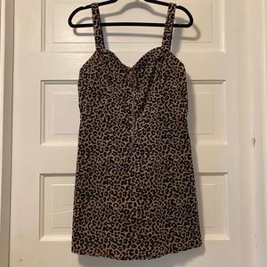 Corduroy Leopard Mini Dress